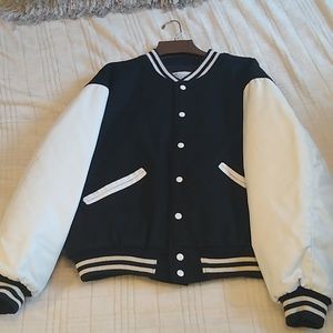 Leather Letterman's jacket XL